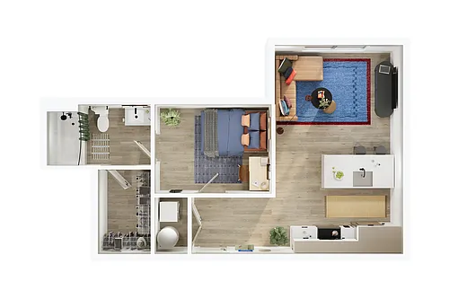 Floor plan 1BR/1BA - B2