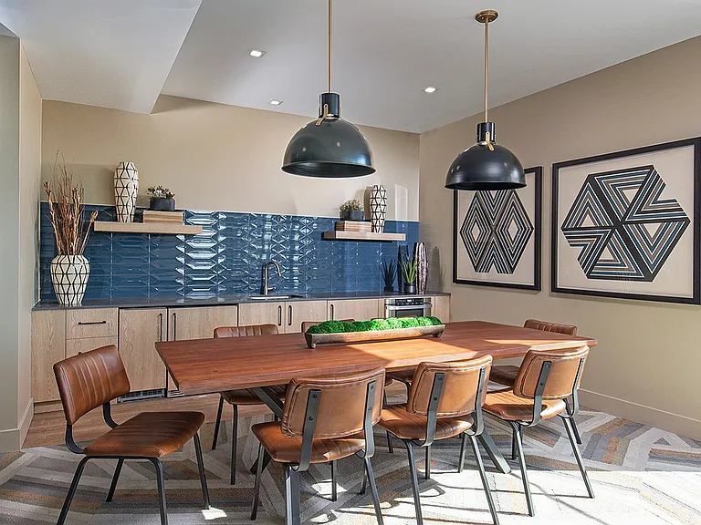 Experience the elegance of this modern dining area, thoughtfully designed for style and comfort.