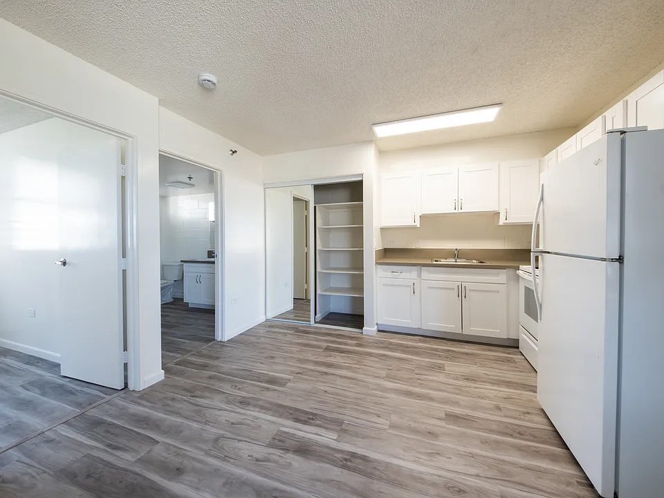 Kitchen area with modern appliances.