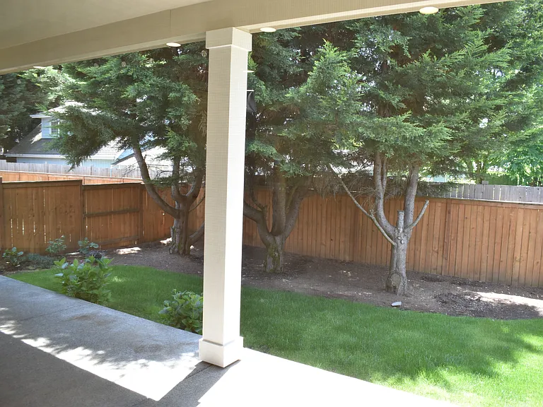 Large covered back patio
