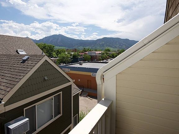 Master bedroom balcony Flatirons views