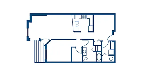 Floor plan 1 Bedroom + Den