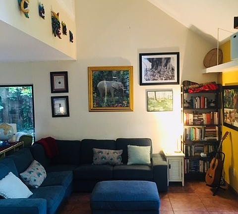 Lofted, light-filled den on first-floor.