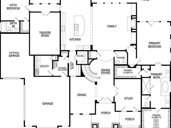 Hudson FS w Media First Floor Plan