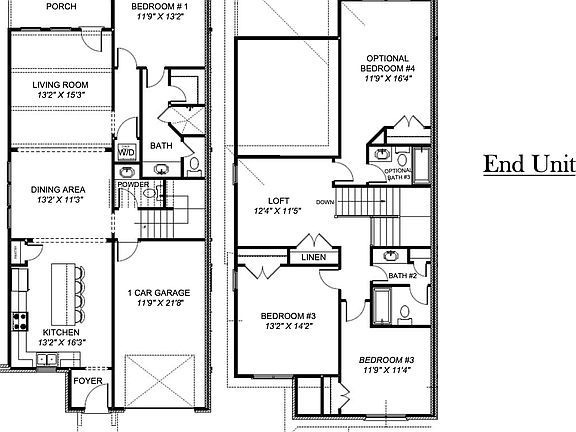 3 Bed End Unit