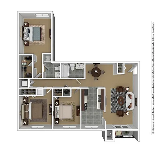 Floor plan 3 Bedroom/2 Bathroom-1251