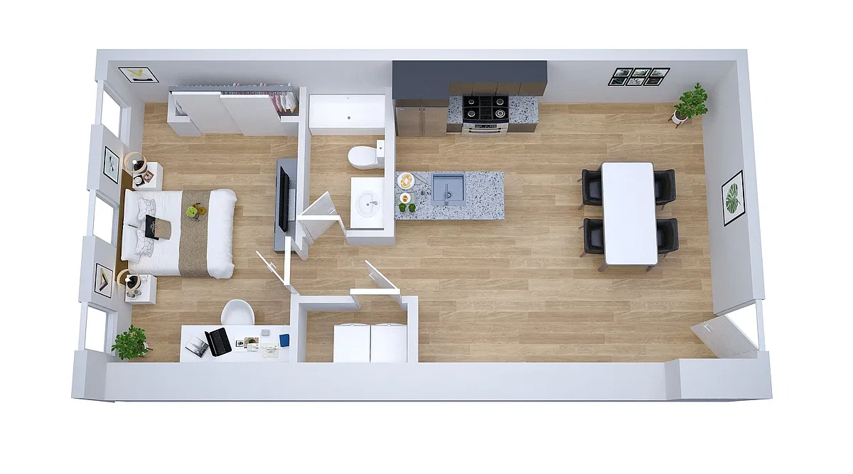 Floor plan The Flats at Walnut Alley 204