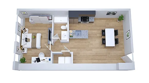 Floor plan The Flats at Walnut Alley 204