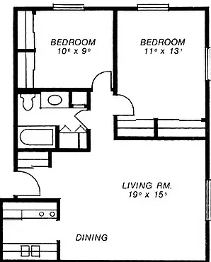 Floor plan Two Bedroom