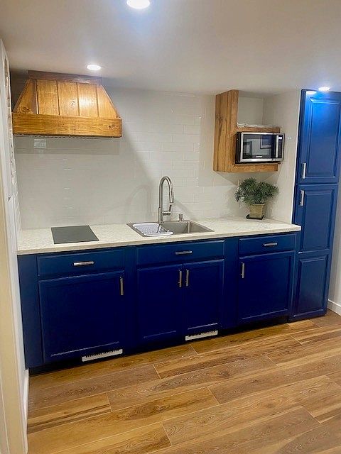 Kitchen Countertop, Electric Range (2 Burners), Built in Hood, Microwave & Pantry