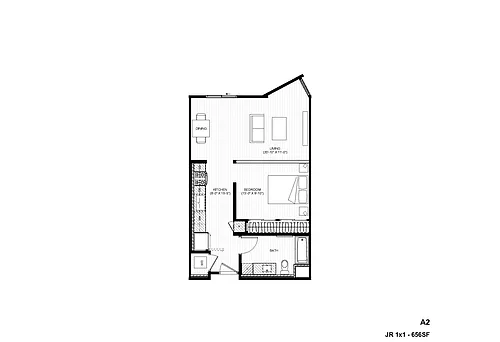 Floor plan A2-RW Jr 1x1