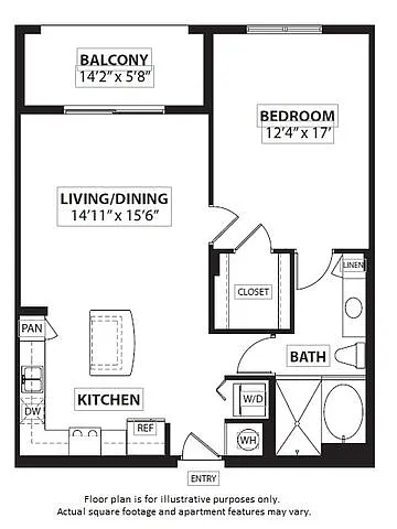 Floor plan A5 1 Bed 1 Bath