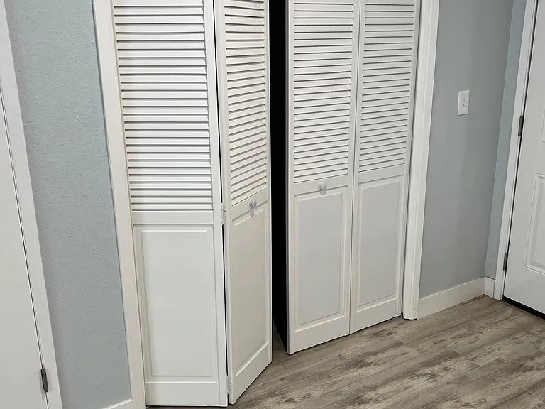 Laundry area with new washer and dryer