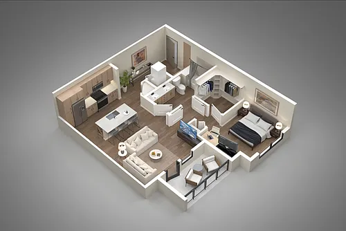 Floor plan 1 Bed/1 Bath