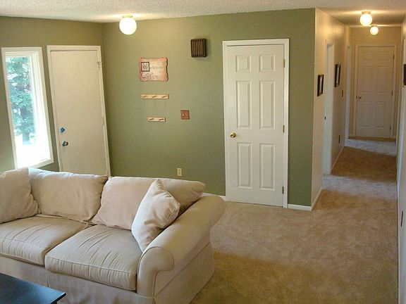 Front door, family room, and hallway