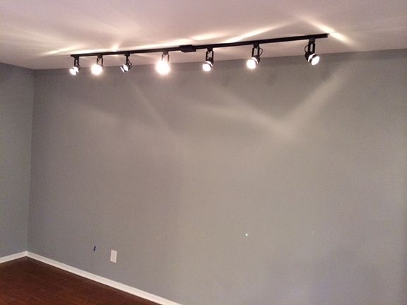 Track lights in living