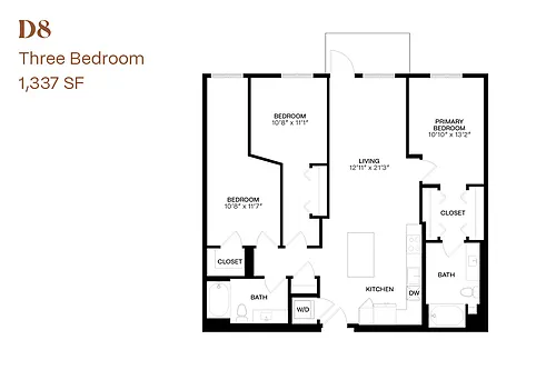 Floor plan Three Bedroom D8