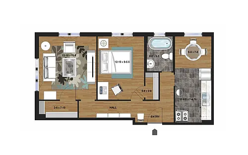 Floor plan 1 Bedroom