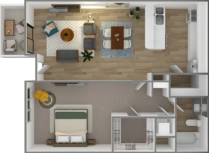 Barcelona 1x1 Upgrade Floorplan Diagram