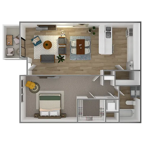 Floor plan Barcelona 1x1 Upgrade