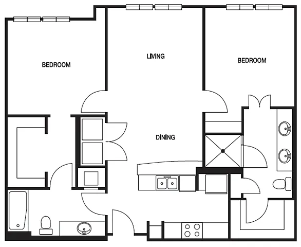 Floor plan B01 2 Bed 2 Bath
