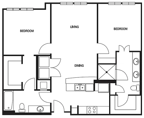 Floor plan B01 2 Bed 2 Bath