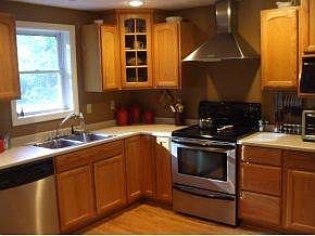 Kitchen with stainless steel