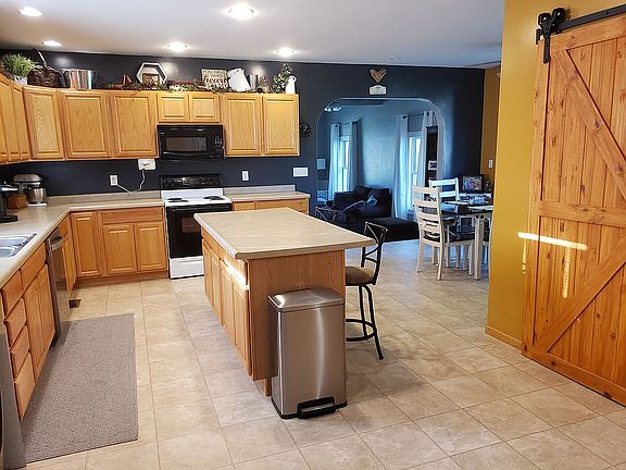 Spacious well-lit kitchen