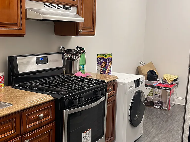 view of kitchen with combo laundry