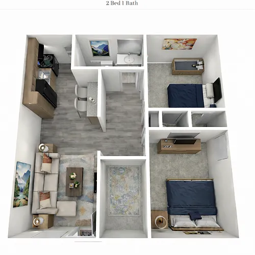 Floor plan 2 Bed 1 Bath