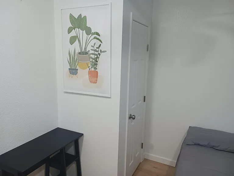 Queen "mini-master room with private bath, and private entrance to patio with paved walk to front--all new construction.