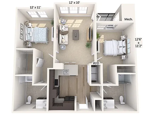 Floor plan B1-HP-1098sq-Black