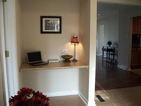 Mud room with office space