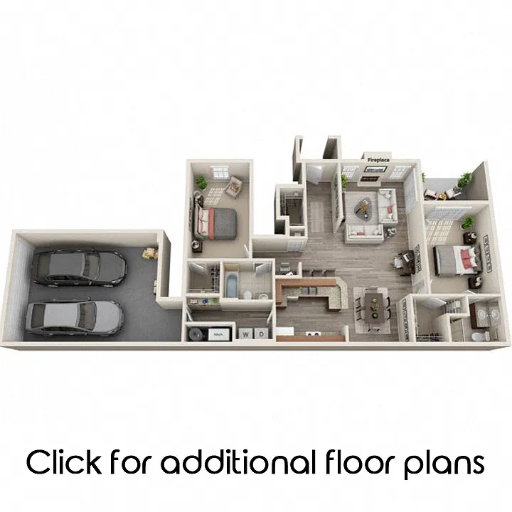 Floor plan 2 Bedroom, 2 Bathrooms