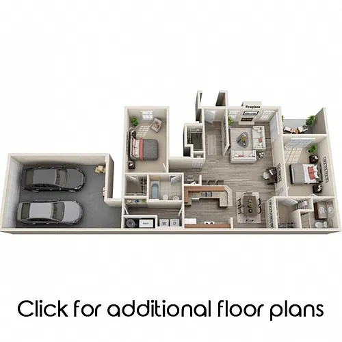 Floor plan 2 Bedroom, 2 Bathrooms