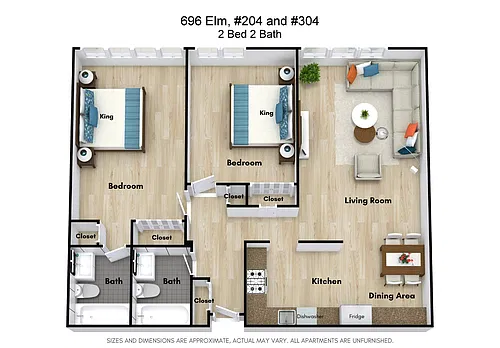 Floor plan 2 Bed