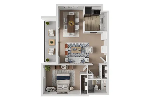Floor plan 1 Bed - Midrise