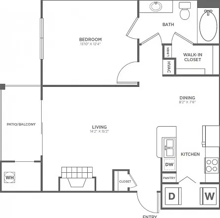 One Bedroom One Bath (782 SF) One Bedroom One Bath (782 SF)