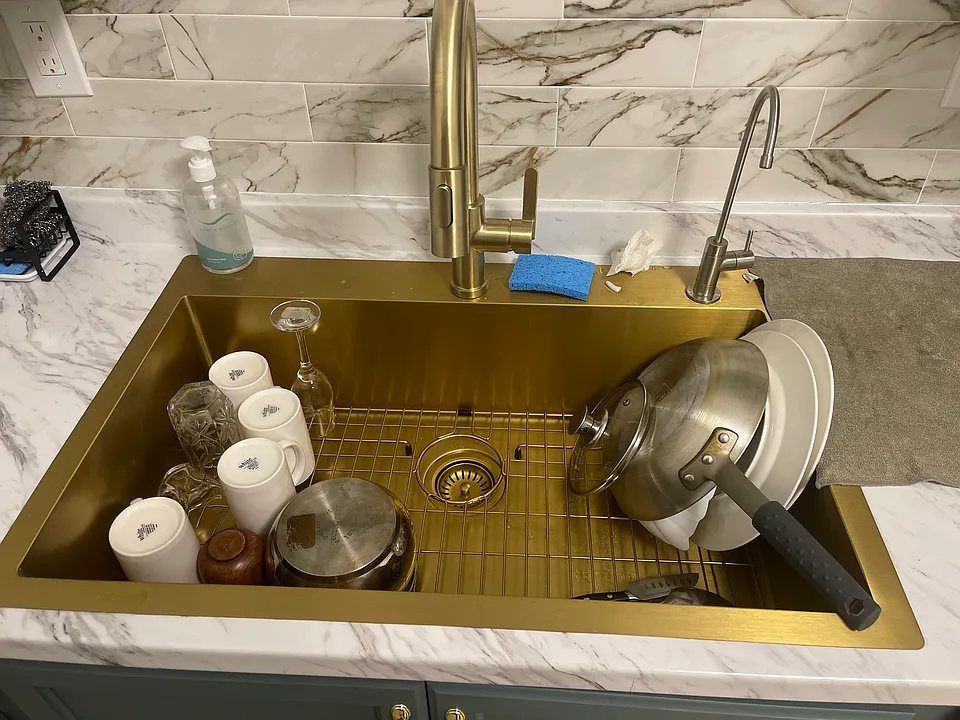 Kitchen: huge sink with extra amenity