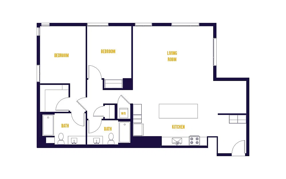 Floor plan 2 Bed/2 Bath-B12