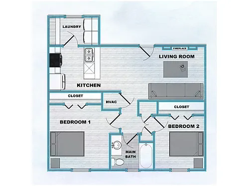 Floor plan 2x1 Deluxe