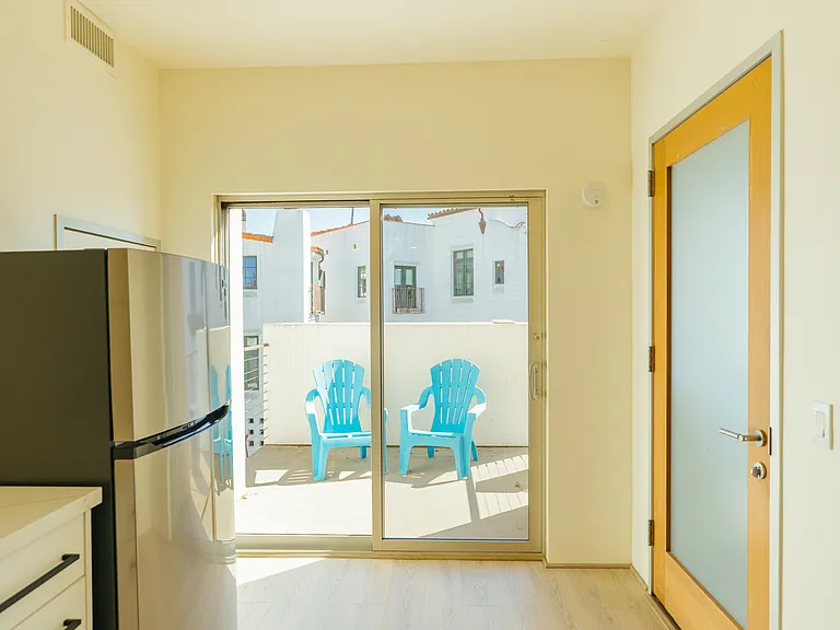 Kitchen area overlooking the private patio.