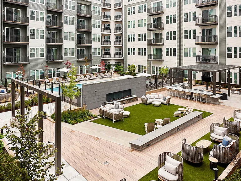 Expansive outdoor courtyard