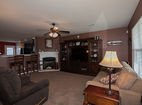 Open family room and kitchen
