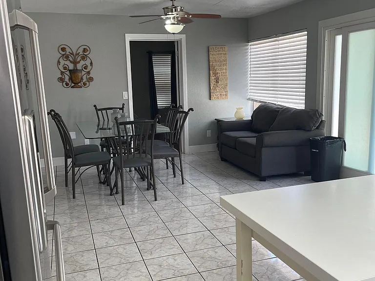 Family room and kitchen