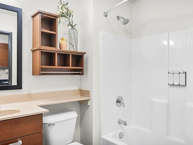 Bathroom with tub shower combo