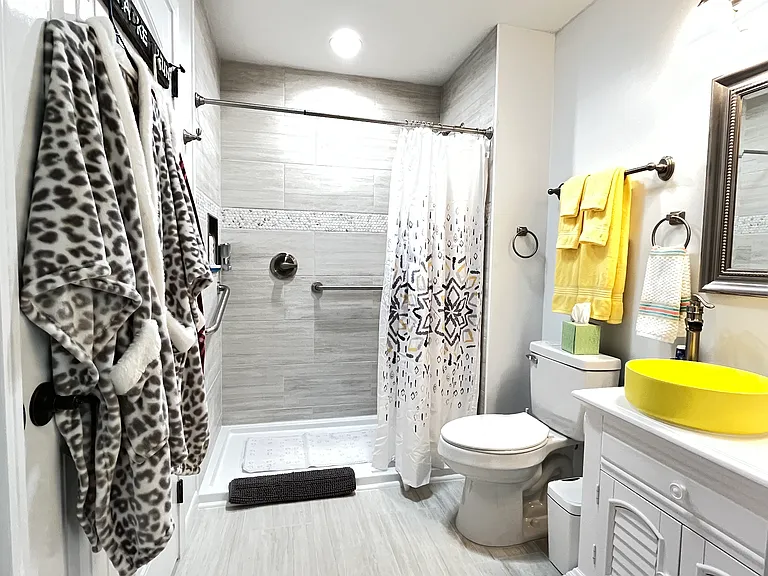 The Queen Bathroom off the Queen Bedroom allows for easy access to the shower