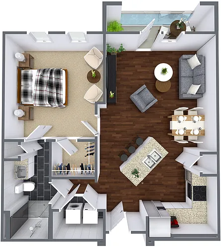 Floor plan One Bedroom/One Bath