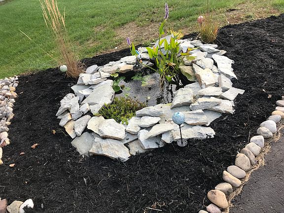 Koi pond with fountain 