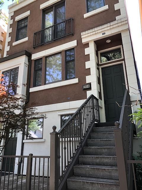 View from 20th Street. Main entrance on 2nd floor with a second entrance from patio on bottom floor.